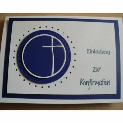 Enladungskarten zur Konfimation Junge Kommunion  Einladungskarte Einladungen Mädchen Kreuz Einladung Einladungskarte