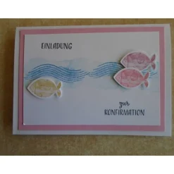 Enladungskarten zur Konfimation Fisch Einladungskarte Einladungen Einladung Einladungskarte Junge Mädchen nach Wahl