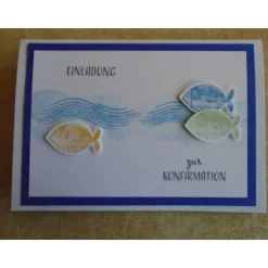 Enladungskarten zur Konfimation Fisch Einladungskarte Einladungen Einladung Einladungskarte Junge Mädchen nach Wahl