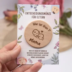 Entscheidungsmünze für Eltern - Motiv wählbar – zwei Größen - fertig zum Verschenken