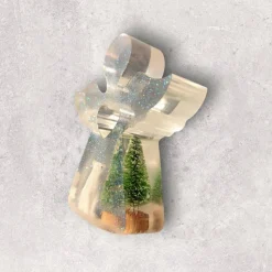 Epoxidharz Engel mit Mini Landschaft – handgefertigte Dekoration ---