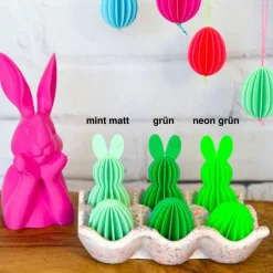 3er oder 9er Set Wabeneier zum Aufhängen – Moderne Osteranhänger im Lamellen-Look, Osterdeko innen & außen, 3D-Druck