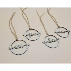 4er Set Adventskranz Zahlen Holz Adventszahlen Zahlenanhänger Adventskranzanhänger Weihnachtsdeko skandinavisch