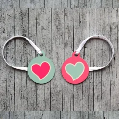 2er Set Anhänger **HerzDUO1** von ZWEIFARBIG 3,2cm Glücksbringer Oktoberfest Valentinstag