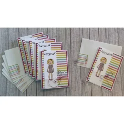 6er Set Einladungskarten zum Kindergeburtstag oder anderen Anlässen, eine Feier oder Party für kleine Mädchen Handarbeit