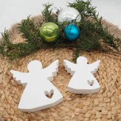 2er Set Engel in zwei Größen – Weihnachtsdeko & Engel aus Reliefgießpulver zum Hinstellen