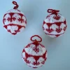 3er Set gestrickte Weihnachtsbaumkugeln