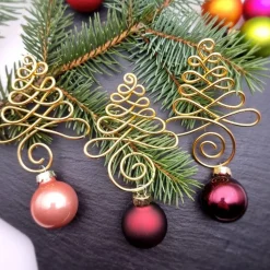 3er Set Gold Christbaumschmuck, Farbauswahl