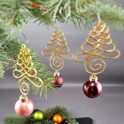 3er Set Gold Christbaumschmuck, Farbauswahl
