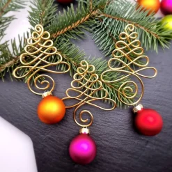 3er Set Gold Christbaumschmuck, Farbauswahl