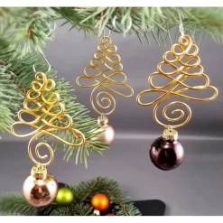 3er Set Gold Christbaumschmuck, Farbauswahl
