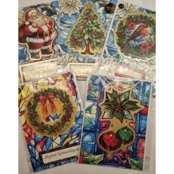 5er Set handgefertigte Weihnachtskarten 12,7 x 17,7 cm mit Umschlägen – verschiedene Motive