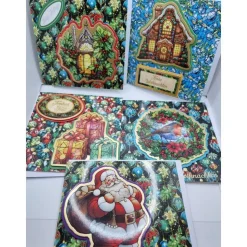 5er Set handgefertigte Weihnachtskarten 15x15 cm mit Umschlägen – verschiedene Motive