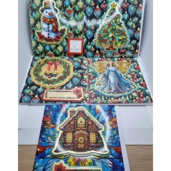 5er Set handgefertigte Weihnachtskarten 15x15 cm mit Umschlägen – verschiedene Motive