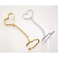 2er Set Herz Kartenhalter für Menükarte oder Tischnummer, Farbauswahl