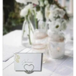 2er Set Herz Kartenhalter für Platz-, Namenskarten, Farbauswahl