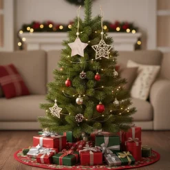 12er Set kleiner Baumschmuck Weihnachten Holzanhänger verschiedene Formen