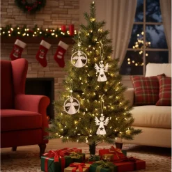 12er Set kleiner Baumschmuck Weihnachten Holzanhänger verschiedene Formen