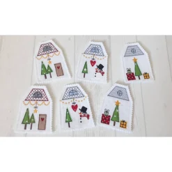 3er Set LED Teelicht-Cover, süßes Weihnachtsdorf, stimmungsvolle Beleuchtung