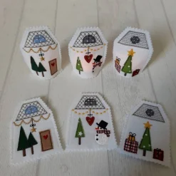 3er Set LED Teelicht-Cover, süßes Weihnachtsdorf, stimmungsvolle Beleuchtung