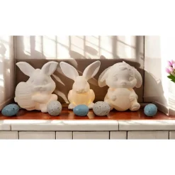 3er Set LED Teelichthalter Osterhase aus PLA | Nachhaltige Osterdeko | 3D-Druck Hasen | Frühlingsdeko Geschenk