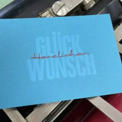 3er Set Letterpress Glückwunsch-Karten „Herzlichen Glückwunsch“