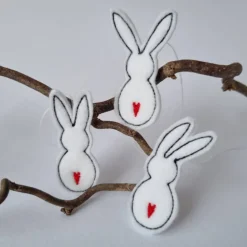 3er Set MINI-OSTERHASEN aus Filz zum Aufhängen - von he-ART by helen hesse