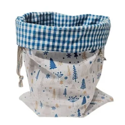 3er Set Nikolaussäckchen, Weihnachtssäckchen blau und weiß