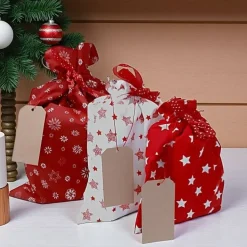 3er Set Nikolaussäckchen, Weihnachtssäckchen rot und weiß