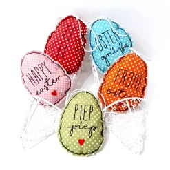 5-er Set Ostereier aus Stoff zum aufhängen