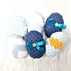 6er Set Ostereier aus Stoff zum aufhängen