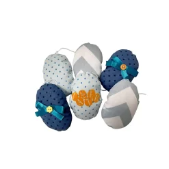 6er Set Ostereier aus Stoff zum aufhängen