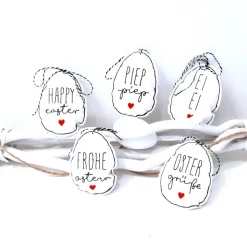 5-er Set Ostereier aus Stoff zum aufhängen