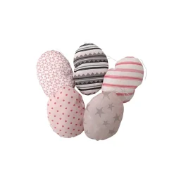 5er Set Ostereier aus Stoff zum aufhängen