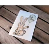 2er Set Osterkarte Hase mit Herz und Hase mit Luftballon Hochformat Printable DIY
