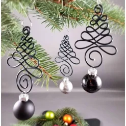 3er Set Schwarz, Lila Christbaumschmuck