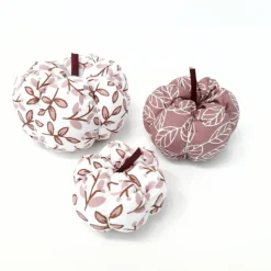 3-er Set Stoffkürbisse, herbstliche Deko-Kürbisse