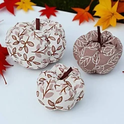 3-er Set Stoffkürbisse, herbstliche Deko-Kürbisse
