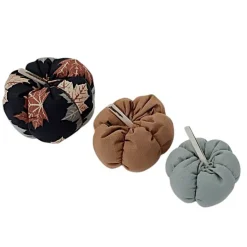 3-er Set Stoffkürbisse, herbstliche Deko-Kürbisse