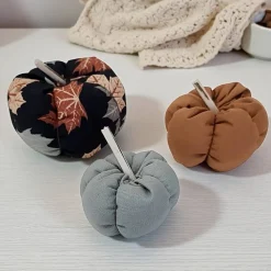 3-er Set Stoffkürbisse, herbstliche Deko-Kürbisse