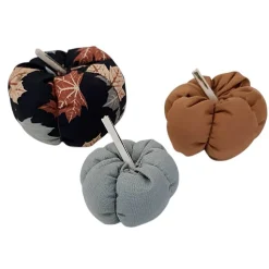 3-er Set Stoffkürbisse, herbstliche Deko-Kürbisse