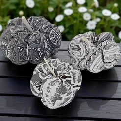 3-er Set Stoffkürbisse, herbstliche Deko-Kürbisse