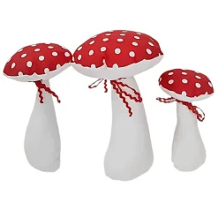 3-er Set Stoffpilze, Fliegenpilz, herbstliche Deko-Pilze