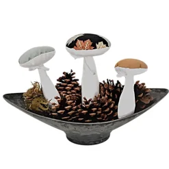 3-er Set Stoffpilze, herbstliche Deko-Pilze