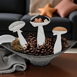 3-er Set Stoffpilze, herbstliche Deko-Pilze