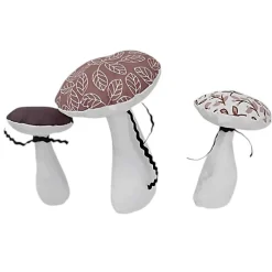 3-er Set Stoffpilze, herbstliche Deko-Pilze