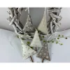 5er Set Tannenbäume natur/taupe – Handgemachte Weihnachtsdeko & Geschenkanhänger