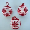 3er Set umstrickte Weihnachtsbaumkugeln