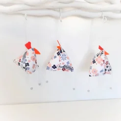 3-er Set "Verrückte Hühner", genähte Osterhühner zum Aufhängen