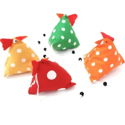 4er Set "Verrückte Hühner", genähte Osterhühner zum Aufhängen